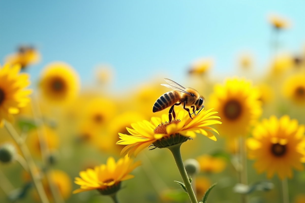 fleurs abeilles