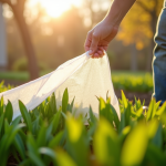 Jardinier retirant délicatement un voile de protection en printemps