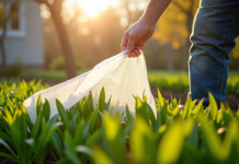 Jardinier retirant délicatement un voile de protection en printemps